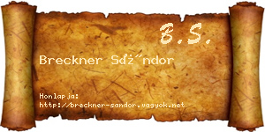 Breckner Sándor névjegykártya